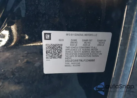 2020 Chevrolet Malibu Fwd Rs из США, поврежденный, VIN 1G1ZG5ST9LF134880